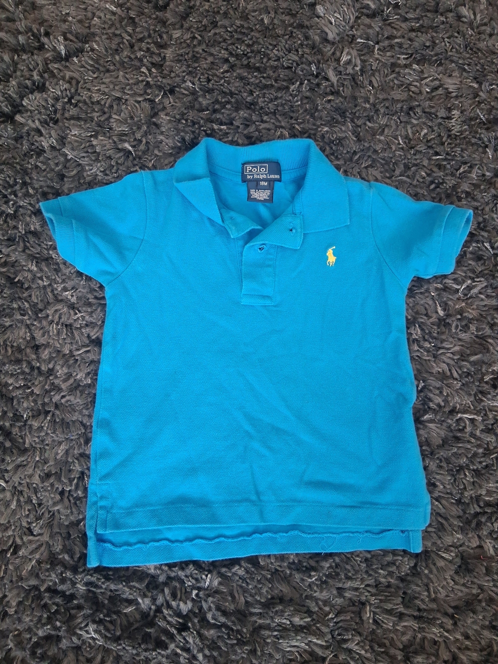 Polo by Ralph Lauren Toddler Short-Sleeve Polo Shirt - Blue with Yellow Pony